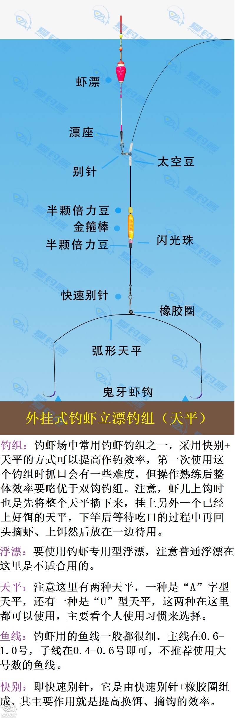 外挂式钓虾立漂钓组(天平)